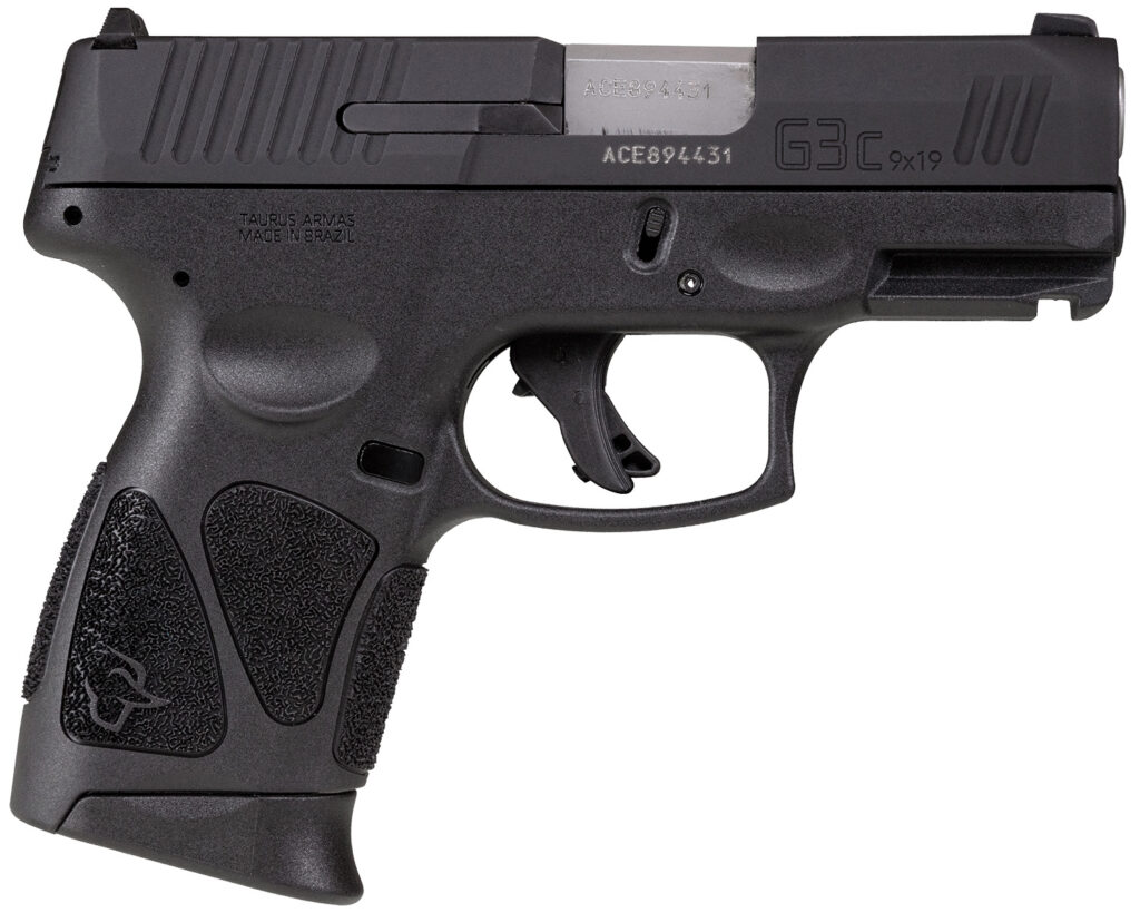 Taurus 1G3CSR9031 G3C  Compact Frame 9mm Luger 12+1 3.26″ Matte Stainless Steel Barrel, Matte Black Tenifer Serrated Steel Slide, Black Polymer Frame w/Picatinny Rail, Black Polymer Grip, Right Hand
