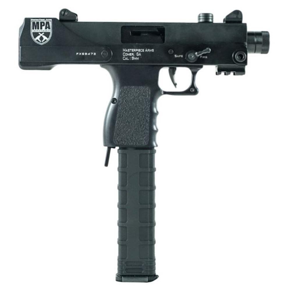 Masterpiece Arms Defender MPA30T Handgun 9mm Luger 30rd Magazine 4.5″ Threaded Barrel Black