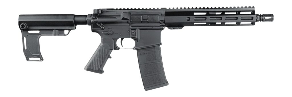 Andro Corp Industries 30010HBMPS ACI-15 Halo 300 Blackout 30+1 10″ Black Nitride Threaded Barrel, Black Anodized Aluminum Receiver w/Picatinny Rail, M-LOK Handguard, Black Polymer SBA3 Pistol Brace, A