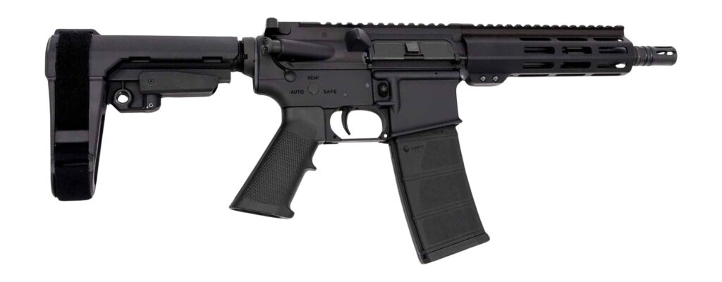 Andro Corp Industries 3008CB ACI-15 CQB 300 Blackout 30+1 8″ Black Nitride Threaded Barrel, Black Anodized Aluminum Receiver w/Picatinny Rail, M-LOK Handguard, Black Polymer SBA3 Pistol Brace, A2 Grip