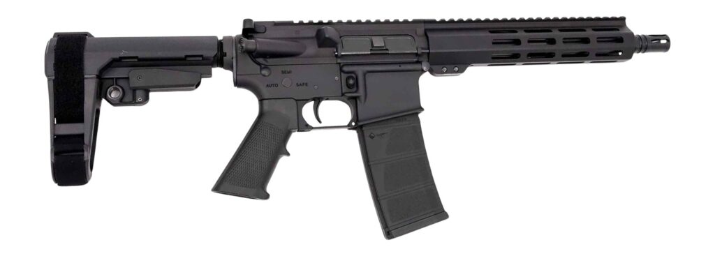 Andro Corp Industries 30010HB ACI-15 Halo 300 Blackout 30+1 10″ Black Nitride Threaded Barrel, Black Anodized Aluminum Receiver w/Picatinny Rail, M-LOK Handguard, Black Polymer SBA3 Pistol Brace, A2 G