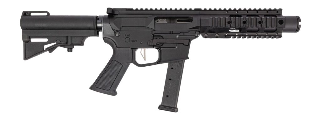Dpms Panther Arms DP51655231780 Kitty Kat G9 9mm Luger 27+1 4″ Black Nitride Heavy Threaded Barrel, Black Hardcoat Anodize Aluminum Receiver w/Picatinny Rail, M-LOK Handguard, Black Polymer DPMS CAR B