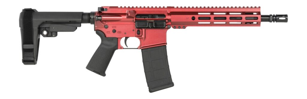 Shark Coast Tactical SCC07121BLZ-P Blaze  5.56 NATO 30+1 10.50″ Black Nitride Threaded Barrel, Aluminum Receiver w/Picatinny Rail, M-LOK Handguard, Polymer SB Tactical SBA3 Brace, Polymer Grip