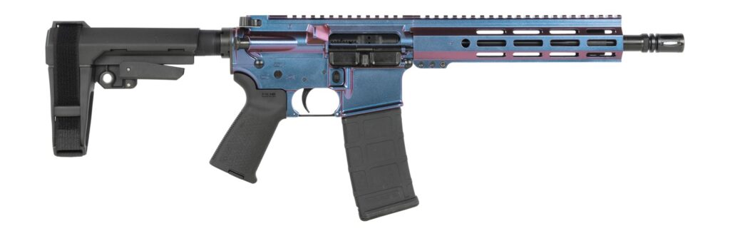 Shark Coast Tactical SCC07220MON-P Mongoose  5.56 NATO 30+1 10.50″ Black Nitride Threaded Barrel, Aluminum Receiver w/Picatinny Rail, M-LOK Handguard Polymer SB Tactical SBA3 Brace, Polymer Grip