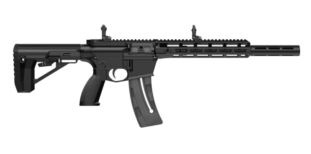 Retay USA RA1522BLKPOLYMLOK10 RA1522 22 LR 10+1 18″ Black Chrome Threaded Barrel, Black Chrome Polymer Receiver w/Picatinny Rail,  M-LOK Handguard, Adjustable Black Polymer Stock & Grip