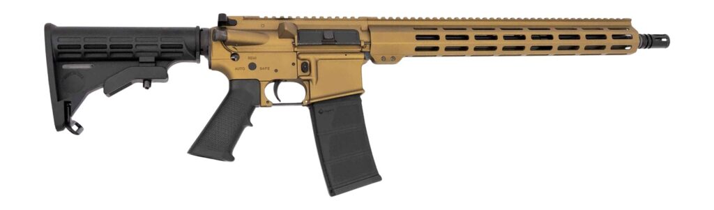 Andro Corp Industries 55616BBBB ACI-15 Bravo 5.56 NATO 30+1 16″ Black Nitride Threaded Barrel, Burnt Bronze Aluminum Receiver w/Picatinny Rail, M-LOK Handguard, M4 Black Polymer Stock, Black Polymer G