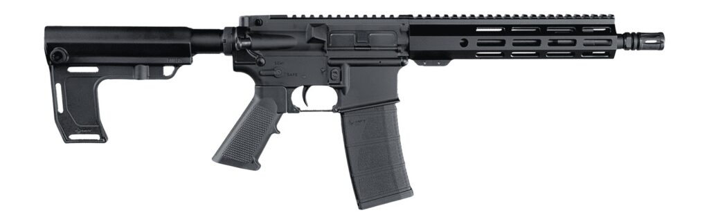 Andro Corp Industries 556103HBMPS ACI-15 Halo 5.56 NATO 30+1 10.30″ Black Nitride Threaded Barrel, Black Anodized Aluminum Receiver w/Picatinny Rail, Black Polymer SBA3 Pistol Brace, A2 Grip, Ambidext