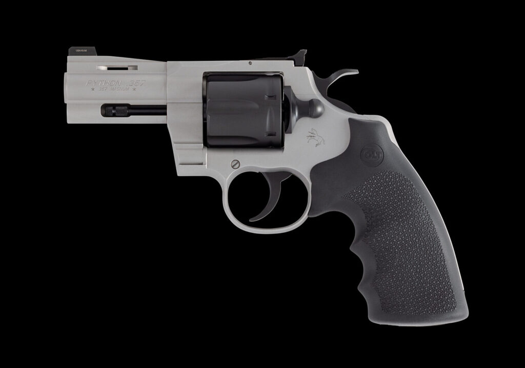 COLT TWO-TONE PYTHON 357 MAG 3IN BARREL MATTE BLUED FLUTED CYLINDER MATTE STAINLESS FRAME PYTHON-TTM3NS TALO  SAU – SOLD AS USED AS IS  