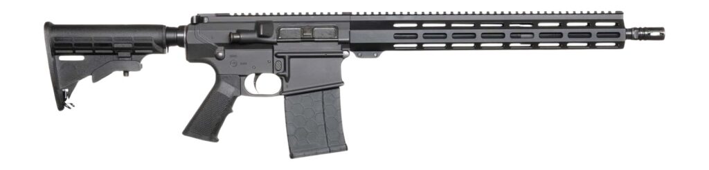 Andro Corp Industries 30816DBFORGED ACI-10 Divergent 308 Win 20+1 16″ Black Nitride Threaded Barrel, Black Cerakote Aluminum Receiver w/Picatinny Rail, M-LOK Handguard, M4 Black Polymer Stock, A2 Grip