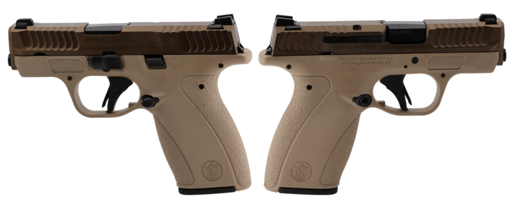 SMITH & WESSON BODYGUARD 2.0 NMS 380ACP 2.75″ TWO TONE TAN 1-10RD 1-12RD