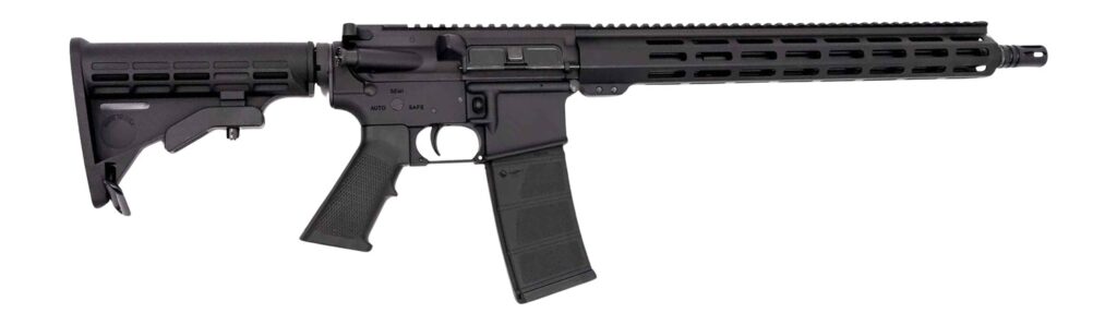 Andro Corp Industries 30016BB ACI-15 Bravo 300 Blackout 30+1 16″ Black Nitride Threaded Barrel, Black Anodized Aluminum Receiver w/Picatinny Rail, M-LOK Handguard, M4 Black Polymer Stock, Black A2 Gri