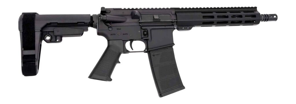 Andro Corp Industries 556103HB ACI-15 Halo 5.56 NATO 30+1 10.30″ Black Nitride Threaded Barrel, Black Anodized Aluminum Receiver w/Picatinny Rail, M-LOK Handguard, Black Polymer SBA3 Pistol Brace, A2