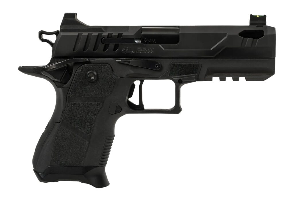 Oa Defense  2311 Pro Compact Frame 9mm Luger 15+1 4.25″ DLC Black Steel Optic Ready/Serrated Slide, Black Aluminum Frame w/Picatinny Rail, Black Polymer Grip, Ambidextrous