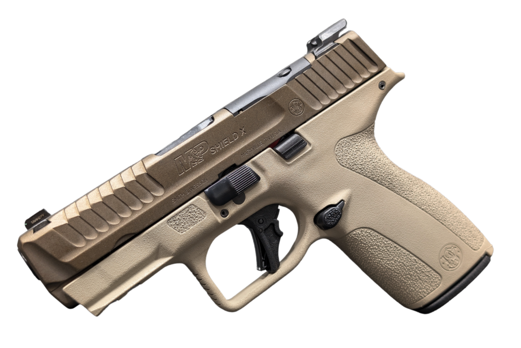SMITH & WESSON M&P 9 SHIELD X NTS MCMILLAN/MIDNIGHT BRNZ PISTOL 3.6″ N.S. 1-13RD, 1-15RD MAG