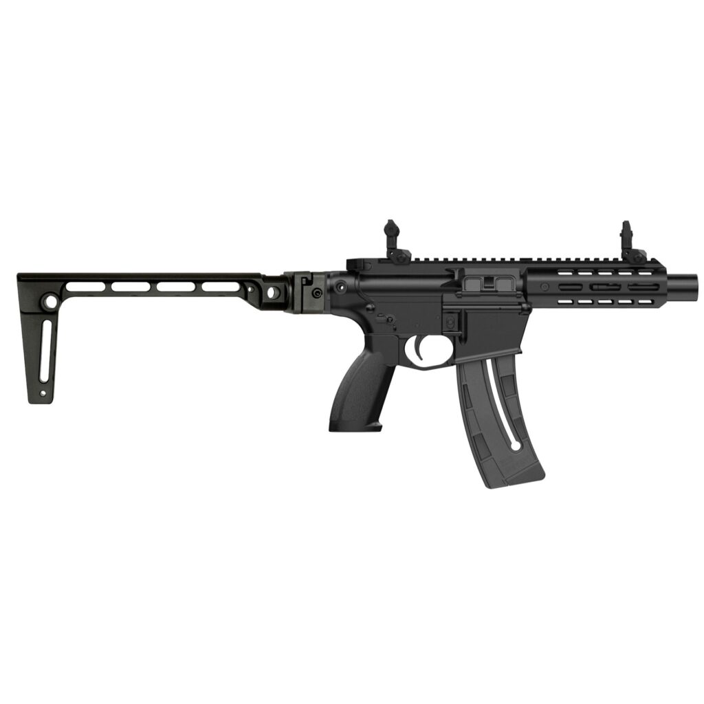 Retay RA1522 Pistol .22 LR 25rd Magazine 8″ Threaded Barrel Black Aluminum MLOK Forend Folding Stock