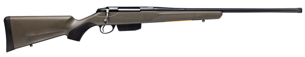 Tikka JRTXGSL31922MT T3x Superlite 6.5 PRC 4+1 22.40″ Blued Fluted Threaded Barrel, Blued Drilled & Tapped Steel Receiver, Fixed Green Synthetic Stock