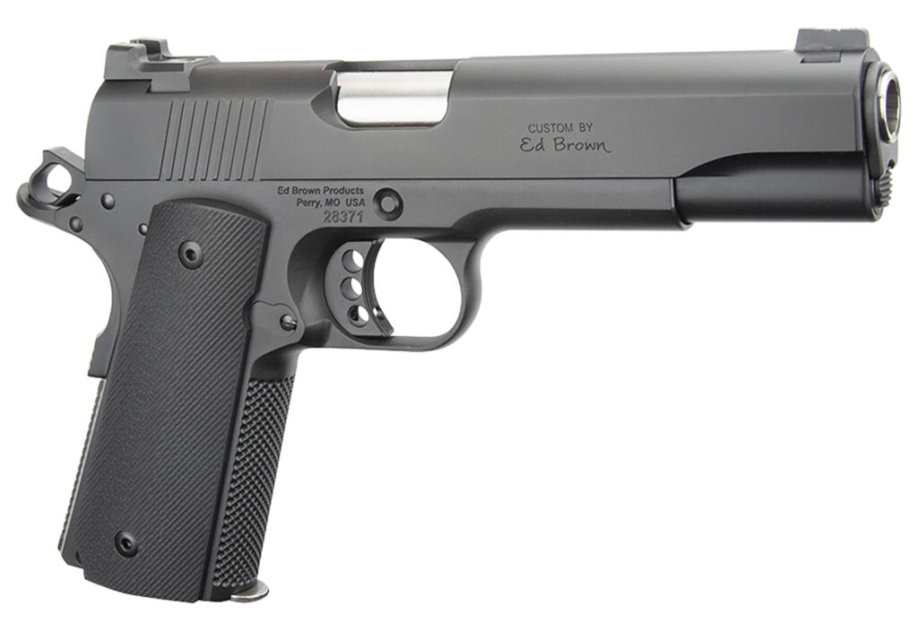 Ed Brown SF18G4 Special Forces Gen4 45 ACP 7+1 5″ Stainless Steel Barrel, Stealth Gray Serrated Carbon Steel Slide, Stealth Gray Stainless Steel Frame w/Beavertail, Black VZ Grip, Right Hand