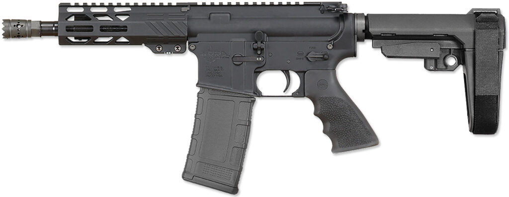 Rock River Arms BLK2132 LAR-15M  300 AAC Blackout 30+1 8″ Black M-LOK Handguard, Black Aluminum Picatinny Rail Receiver, Black Polymer SB Tactical SBA3 Arm Brace, Black Hogue Rubber Grip