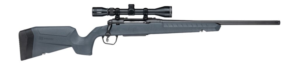 Savage Arms 33177 Axis 2 XP 308 Win 4+1 20″ Matte Black Carbon Steel Threaded Barrel & Drilled & Tapped Receiver, Gray Synthetic Fixed w/Pistol Grip Stock, 3-9x40mm Duplex Scope, Right Hand