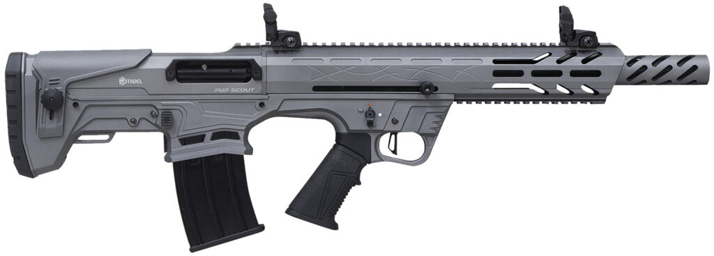 Citadel FRPS1218TG Pup Scout  12 Gauge Semi-Auto 3″ 5+1 18.50″ Gray Steel Barrel, Picatinny Rail Aluminum Receiver, Picatinny Handguards, Gray Adj Cheek Riser Synthetic Stock, Black Polymer Grip