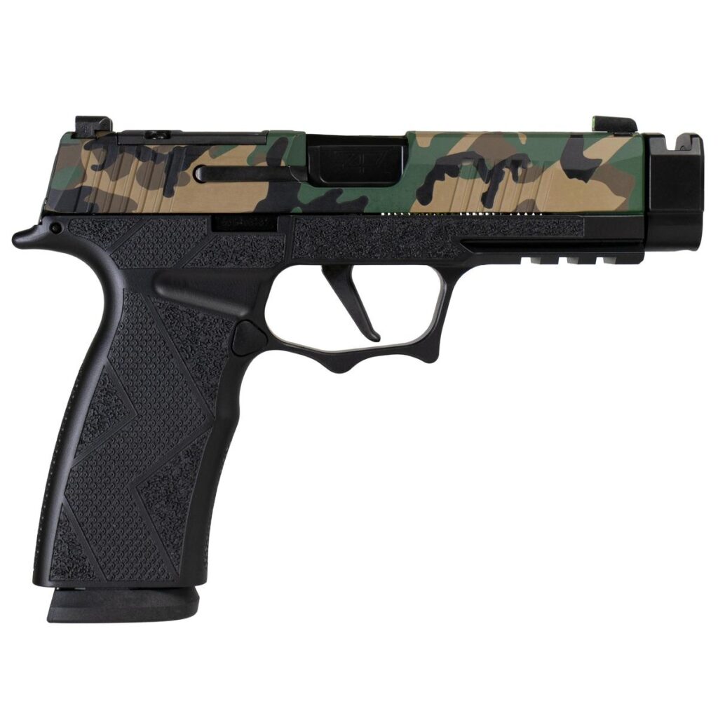 Sig Sauer P365 XMACRO TACOPS “Muilticam” Slide Handgun 9mm Luger 17rd Magazines(3) 3.7″ Barrel w/Comp