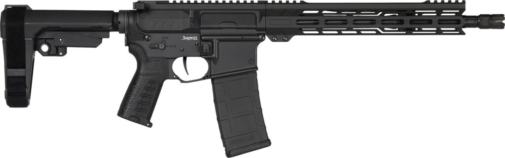 CMMG 55AC20AAB Banshee MK4 5.56x45mm 30+1 12.50″ Black Nitride Medium Taper Threaded Barrel, EML 11″ M-LOK Handguards, Black Armor Cerakote Aluminum Picatinny Rail Receiver, CMMG Zeroed Grips