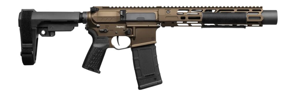 CMMG 30A0ED0-MB Zeroed Banshee Mk4 300 Blackout 30+1 6.50″ Black Nitride Threaded Barrel, Midnight Bronze Cerakote Aluminum Receiver w/Picatinny Rail, M-LOK Handguard, Black Polymer CMMG RipBrace, CMM