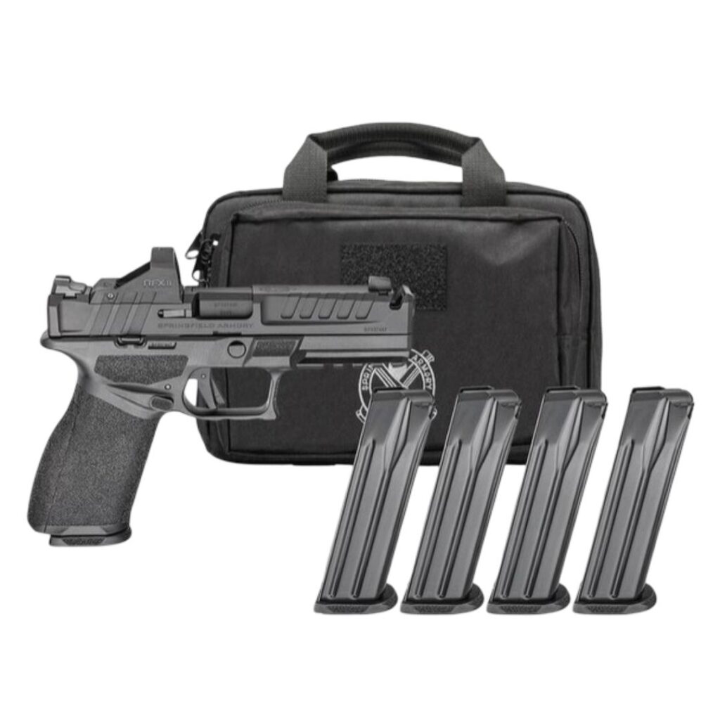 Springfield Gear Pac Echelon 4.0C Comp Handgun 9mm Luger 10(4)rd Magazines 4″ Comp Barrel Green Dot & Bag