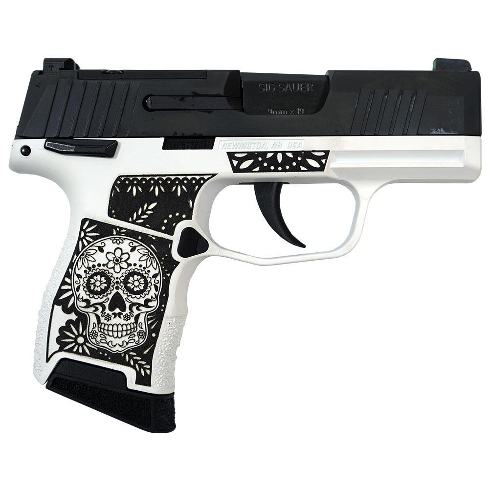 Sig Sauer Exclusive “Sugar Skull” P365 Optic Ready Handgun 9mm Luger 10rd Magazines(2) 3.1″ Barrel X-RAY 3 Sights Manual Safety