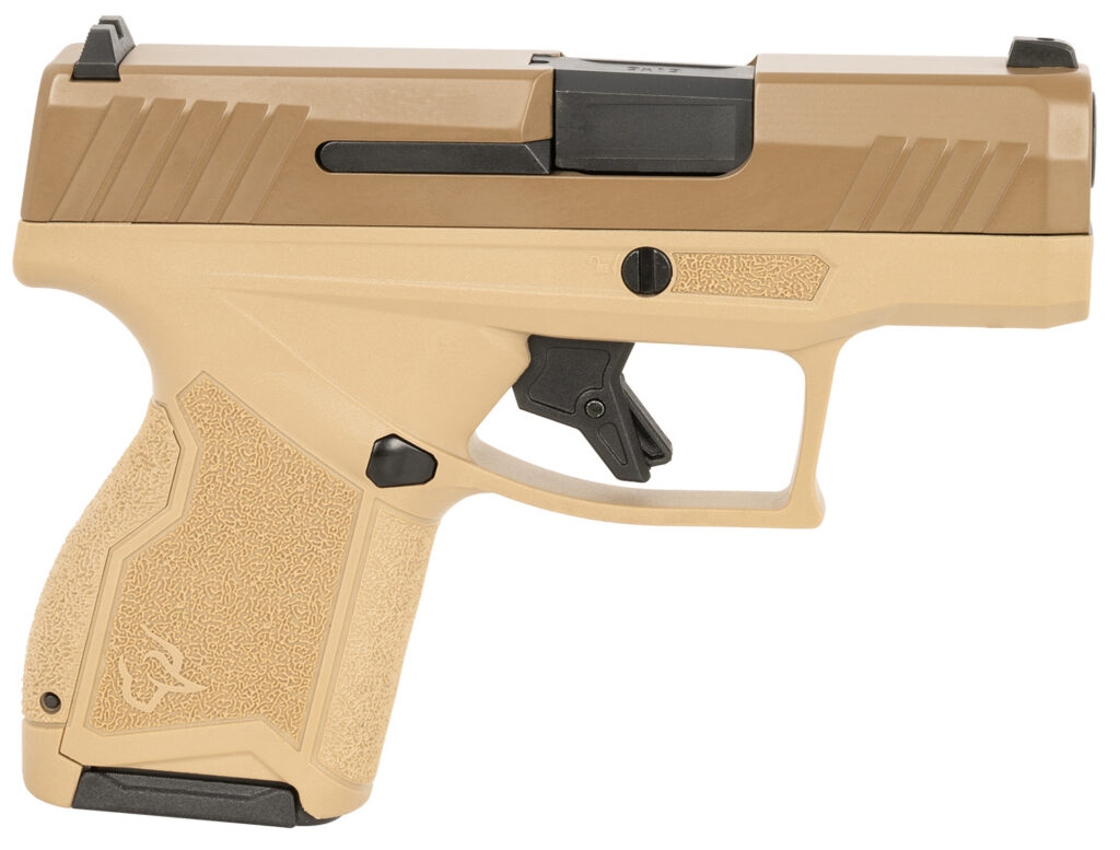 Taurus 1GX4M931ET GX4  Micro-Compact 9mm Luger 11+1 3.06″ Black Barrel, Tan Cerakote Serrated Slide, Coyote Tan Stainless Steel Frame
