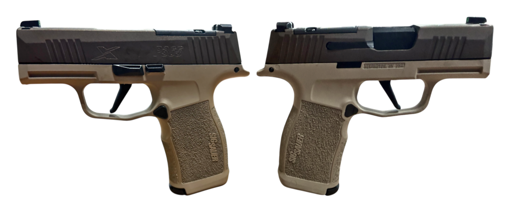 SIG SAUER P365X TWO TONE TAN 9MM PSTL 3.1″ BBL 2-12RD MAGS, OPTC PLTE COVER