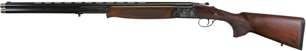 Iver Johnson Arms IJ60020 IJ600  20 Gauge Break Open 3″ 2rd 28″ Over/Under Vent Rib Barrel, Matte Black Chromed w/Engraving Steel Receiver, Fixed Walnut Checkered Wood Stock & Forend