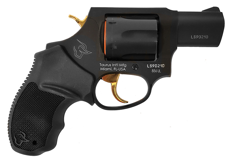 856UL 38Spl 2″ Blk FS ULite/Gold Accents