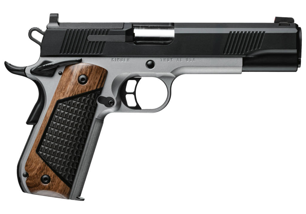 KIMBER CUSTOM 1911 NEXT GENERATION 45ACP PISTOL 5″ TWO TONE, O.R.BLK WALNUT/G10 GRIPS 2-7RD MAGS