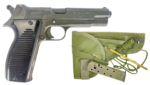 NAVY ARMS MAC 50 PISTOLS SURPLUS 9MM PISTOL W/ HLSTER, CLEANING KIT, LANYARD, ORIGINAL FRENCH MANUAL