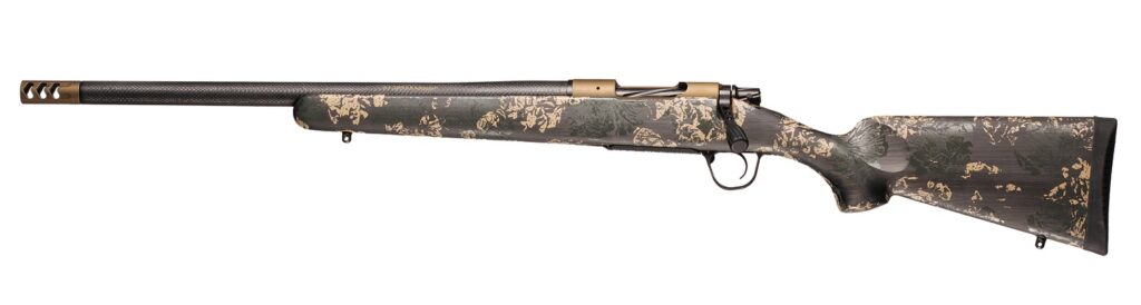 Christensen Arms 8010620800 Ridgeline FFT 6.5 PRC 3+1 20″ Carbon Fiber/Threaded Barrel, Burnt Bronze Cerakote, Green with Black/Tan Accents Stock, Left Hand