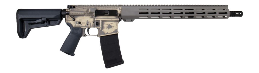 Shark Coast Tactical 300-111-1000-27 Military 5.56 NATO 30+1 16″ Black Melonite Threaded Barrel 2-Tone FDE Cerakote Aluminum Receiver w/Picatinny Rail, M-LOK Handguard, Magpul MOE SL Black Polymer Sto