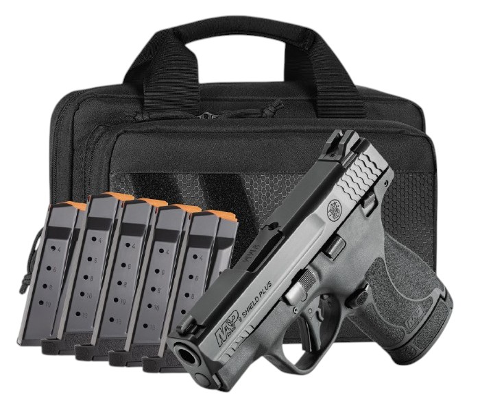 SMITH & WESSON M&P 9 SHIELD PLUS 9MM 3.1IN BARREL 13RD OR TS CARRY ON BUNDLE WITH SAVIOR SPECIALIST BAG AND 6 TOTAL MAGS 14724