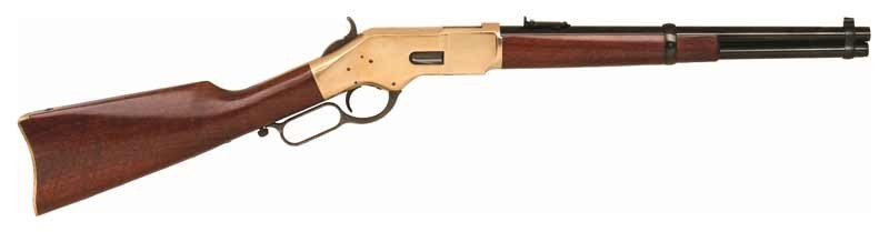 CIMARRON 1866 YELLOWBOY 38SPL – 16″ BRASS/BLUED WALNUT