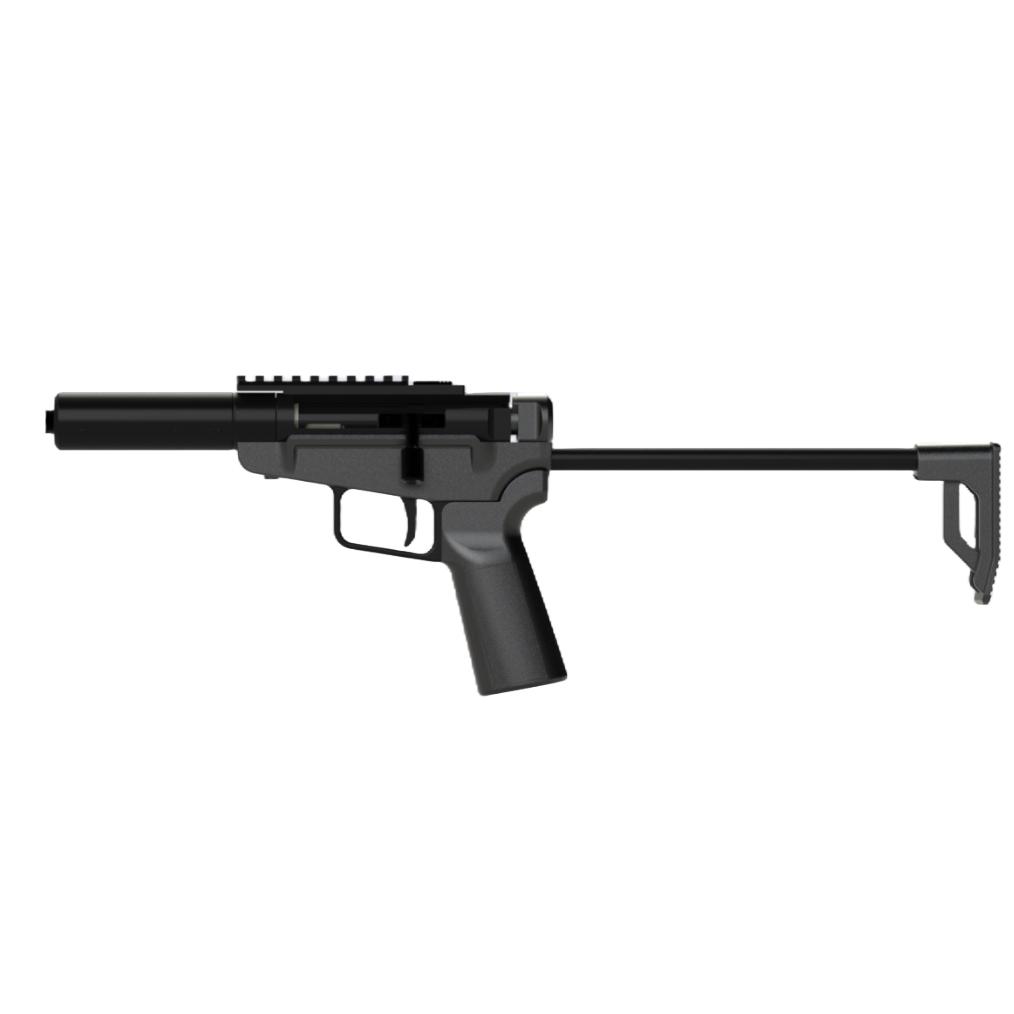 Dark Mountain Stowaway Handgun 9mm Luger Single Shot 5″ 1/2×28 Threaded Barrel Black with Brace Adapter