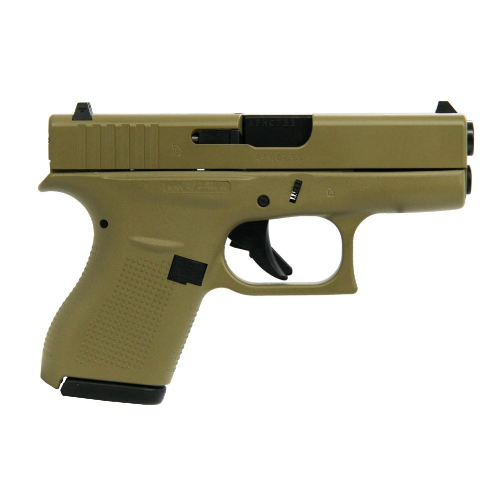 Glock 42 Custom “FDE” Subcompact Handgun .380 ACP 2/6rd Magazines 3.25″ Barrel USA