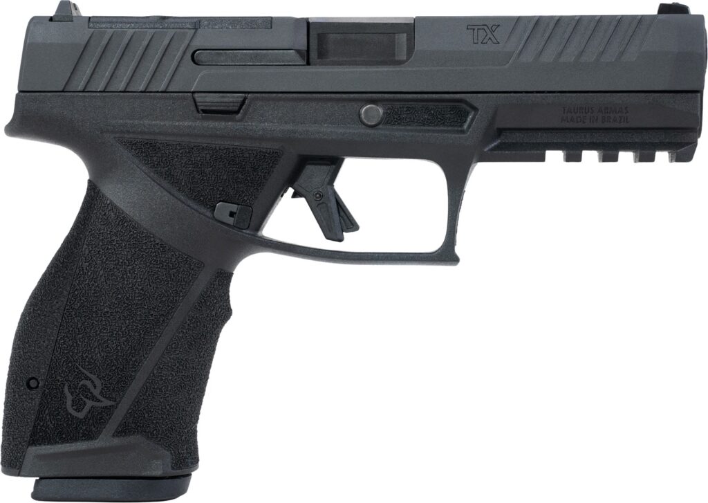 Taurus  TX 9  Full Size 9mm Luger 10+1 4.50″ Black Barrel, Black Nitride Alloy Steel Optic Ready/Serrated Slide, Black Stainless Steel Frame w/Picatinny Rail, Interchangeable Backstrap Grip