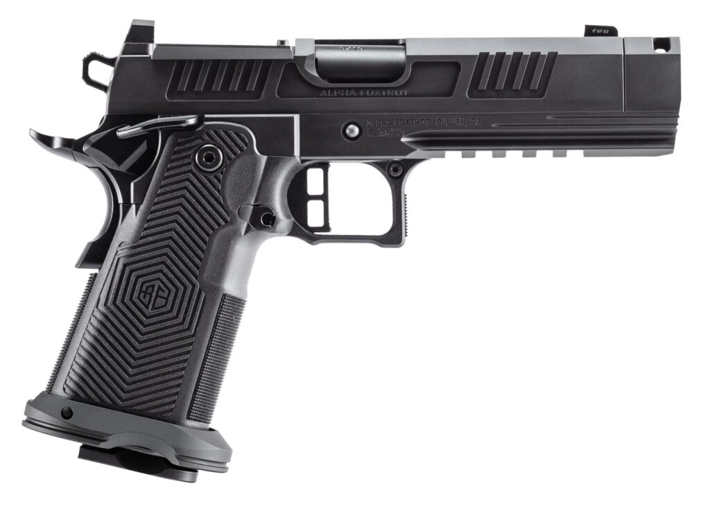 Alpha Foxtrot AA39X4CIG-XDBK13 AF1911 Romulus 45 ACP 13+1 4.25″ Black DLC Stainless Steel Threaded Compensated Barrel, Optic Ready/Serrated Slide & Frame w/Beavertail & Picatinny Rail, RMR/RMSc Footpr