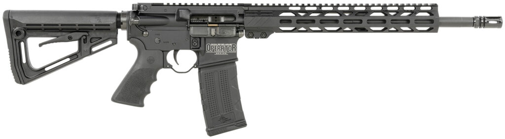 Rock River Arms OP1500 LAR-15M Operator ETR Carbine 5.56x45mm NATO 16″ 30+1, Black, RRA NSP-2 Stock & Hogue Grip, Carrying Case