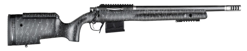 Christensen Arms CA10271488481 BA Tactical Long Range 308 Win 4+1 16″ Carbon Fiber Barrel, Black Nitride Finish, Black with Gray Webbing Stock