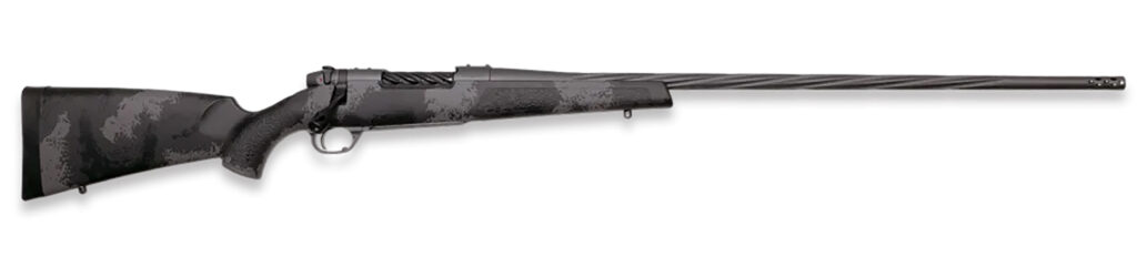 Weatherby MLW01N7M8RR4B Mark V Live Wild 7mm-08 Rem 4+1 24″ Carbon Gray Cerakote Spiral Fluted Barrel Black/Gray Sponge Pattern/Polymer Stock