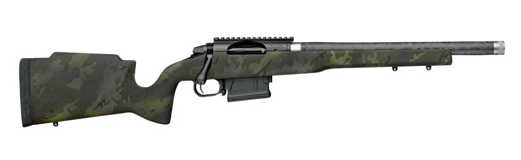 Proof Research 151143 Elevation MTR 2.0 22 ARC 4+1 16.50″ Carbon Fiber Match Grade Threaded Barrel, Black receiver w/Picatinny Rail, Midnight Camo Proof Fixed Carbon Fiber Stock, Right Hand
