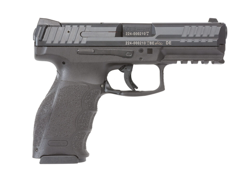 HK 81000284 VP  9mm Luger 17+1 4.09″ Barrel, Polymer Frame w/MIL-STD Accessory Rail, Serrated Steel Slide, Interchangeable Backstraps, Night Sights, Includes 3 17rd Magazines