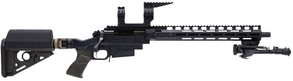 Larue Tactical LTBCSIETE308W OD Green  308 Win 5+1 Match Grade Threaded Barrel, 15″ M-LOK Handguard, Black Picatinny Rail Receiver, Adj RAT OD Green Stock, A-PEG OD Green Grip, Briefcase, Bipod