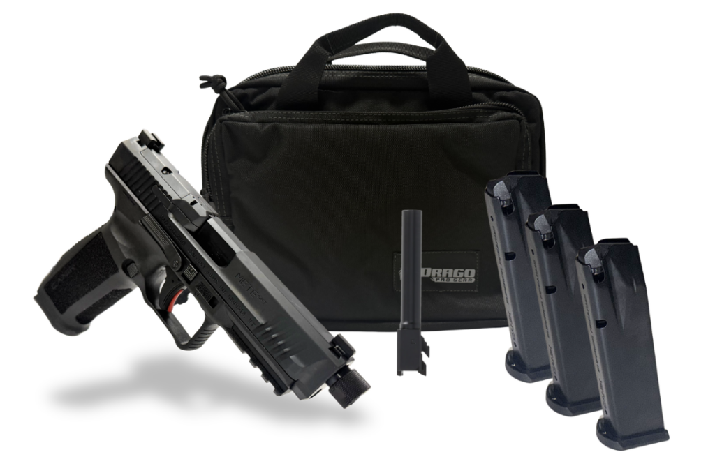 CANIK METE SFT TAC BUNDLE 3-18RD MAG 1-4.5″ BRL 1-5″ THREADED BRL W/ RANGE BAG